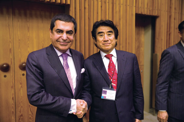UN High Representative for the Alliance of Civilizations, Ambassador Nassir Abdulaziz Al-Nasser (left) and WSD Chairman Dr. Handa (right)
